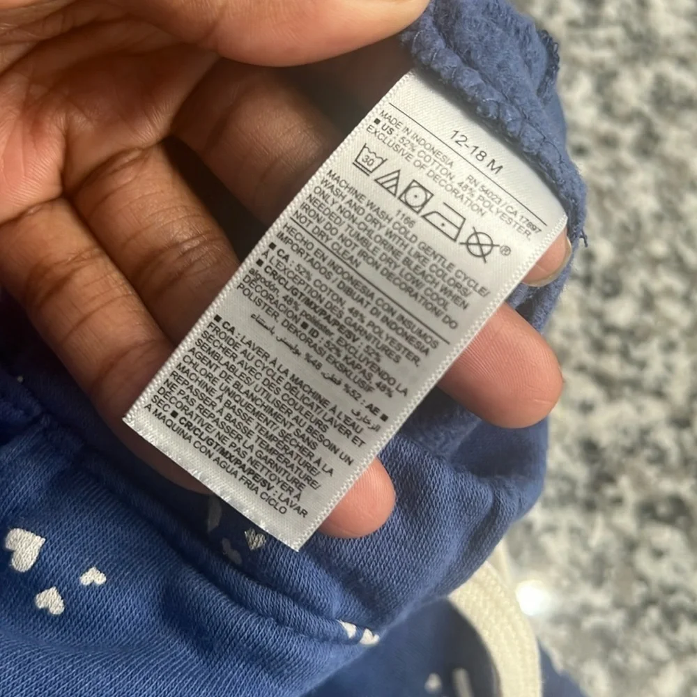 Baby Girl Old navy sweat pants with functional drawstring. size 12-18 months - Picture 4 of 4